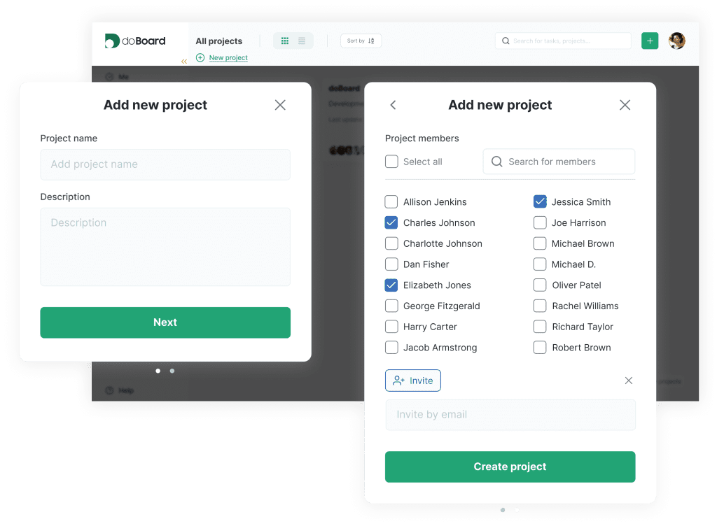 doBoard - new projects