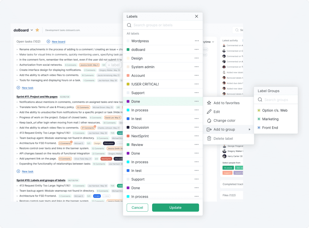 doBoard - Project-Management Tool -Features - Labels