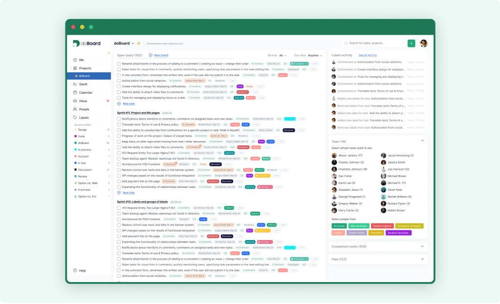 doBoard - Simple -Project Management Software - Features - Main Interface