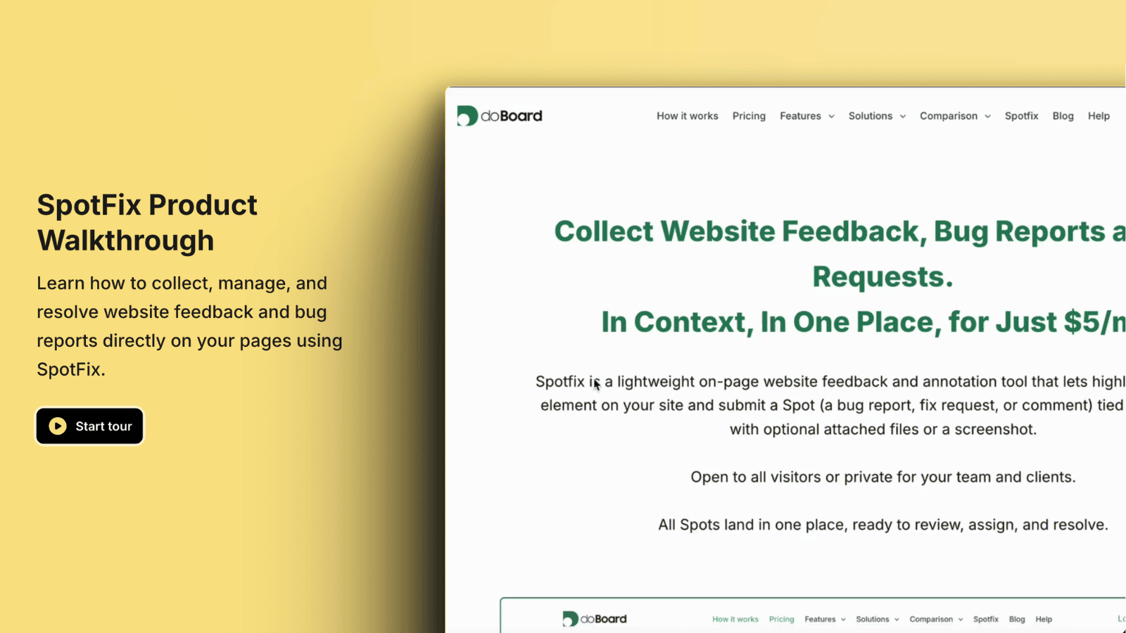 Spotfix interactive walkthrough preview